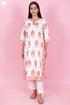 Cotton Kurta Pant Set With Kota Dupatta In Block Print
